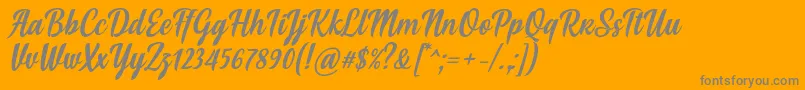 Saiba mais sobre a fonte Soe Font by Situjuh 7NTypes Fonte Soe Font by Situjuh 7NTypes – fontes cinzas em um fundo laranja