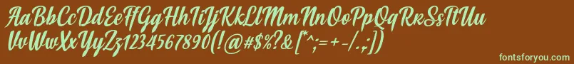 Soe Font by Situjuh 7NTypes-fontti – vihreät fontit ruskealla taustalla