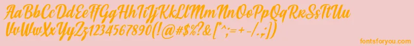 Soe Font by Situjuh 7NTypes-fontti – oranssit fontit vaaleanpunaisella taustalla