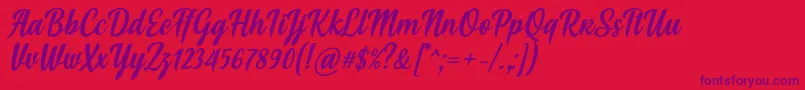 Czcionka Soe Font by Situjuh 7NTypes – fioletowe czcionki na czerwonym tle