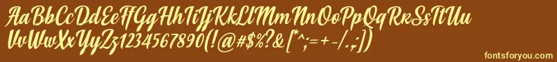 fuente Soe Font by Situjuh 7NTypes – Fuentes Amarillas Sobre Fondo Marrón