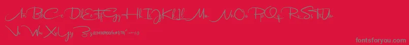 Soengenep-Schriftart – Graue Schriften auf rotem Hintergrund