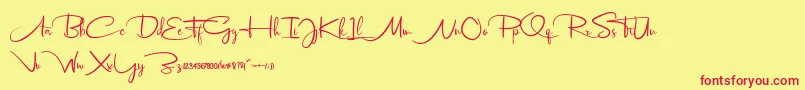 Soengenep Font – Red Fonts on Yellow Background