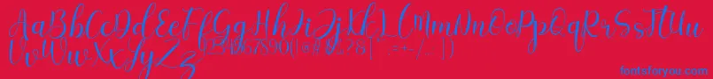 Sofia Font – Blue Fonts on Red Background