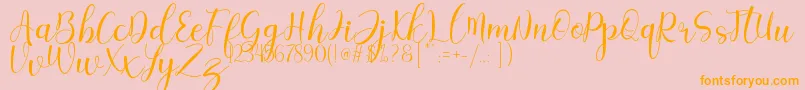 Sofia Font – Orange Fonts on Pink Background