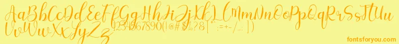 Sofia Font – Orange Fonts on Yellow Background