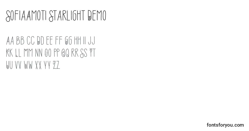 SofiaAmoti Starlight Demo Font – alphabet, numbers, special characters