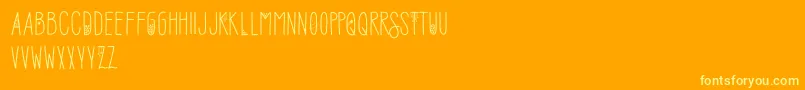 SofiaAmoti Starlight Demo-Schriftart – Gelbe Schriften auf orangefarbenem Hintergrund