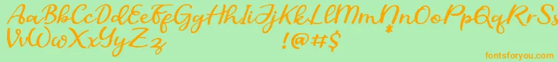 SofiaDemo Font – Orange Fonts on Green Background