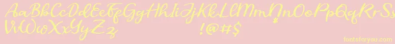 SofiaDemo Font – Yellow Fonts on Pink Background