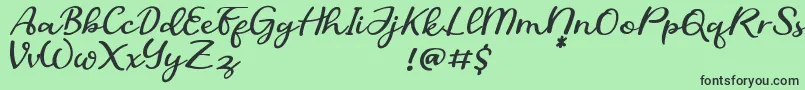 SofiaDemo Font – Black Fonts on Green Background