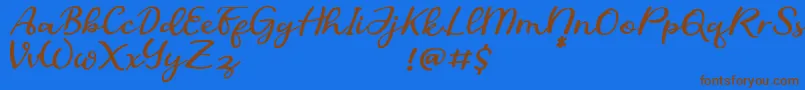 SofiaDemo Font – Brown Fonts on Blue Background
