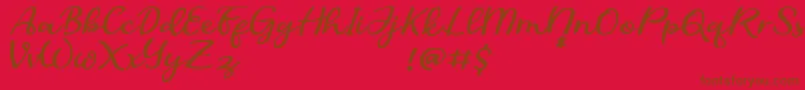 SofiaDemo Font – Brown Fonts on Red Background