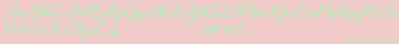 SofiaDemo Font – Green Fonts on Pink Background