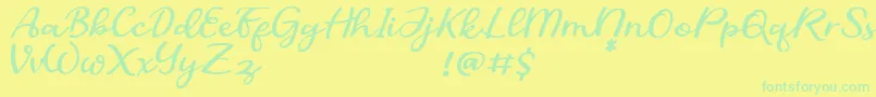SofiaDemo Font – Green Fonts on Yellow Background