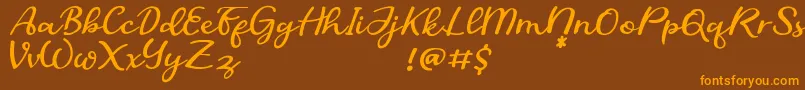 SofiaDemo Font – Orange Fonts on Brown Background