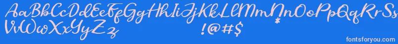 SofiaDemo Font – Pink Fonts on Blue Background