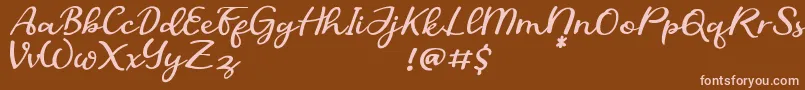 SofiaDemo Font – Pink Fonts on Brown Background