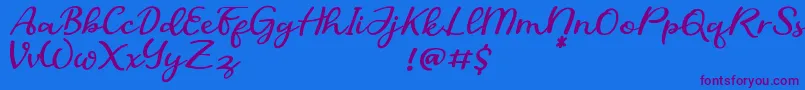 SofiaDemo Font – Purple Fonts on Blue Background