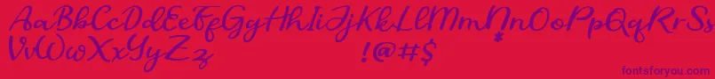 SofiaDemo Font – Purple Fonts on Red Background