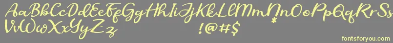 Weitere Informationen zur SofiaDemo-Schriftart SofiaDemo-Schriftart – Gelbe Schriften auf grauem Hintergrund
