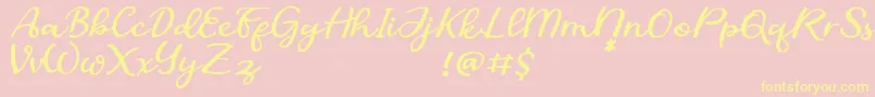 SofiaDemo Font – Yellow Fonts on Pink Background