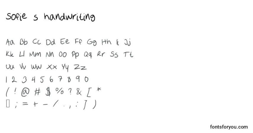 Schriftart Sofie s handwriting – Alphabet, Zahlen, spezielle Symbole