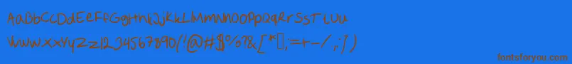 Шрифт Sofie s handwriting – коричневые шрифты на синем фоне