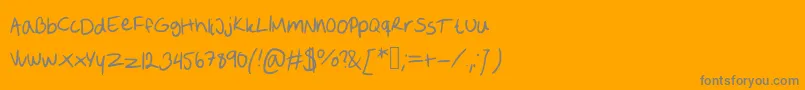 フォントSofie s handwriting – オレンジの背景に灰色の文字