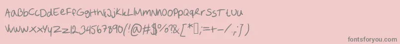 フォントSofie s handwriting – ピンクの背景に灰色の文字