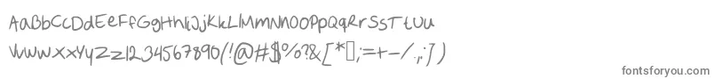 フォントSofie s handwriting – 白い背景に灰色の文字