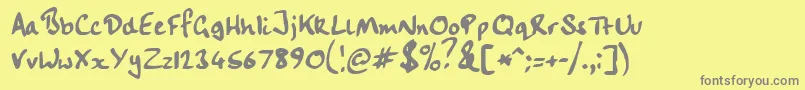 フォントHandwrit – 黄色の背景に灰色の文字