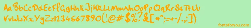 Handwrit Font – Orange Fonts on Green Background