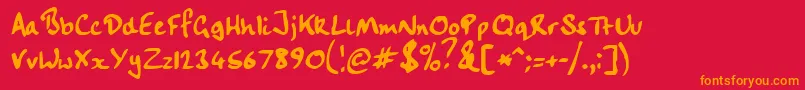 Handwrit Font – Orange Fonts on Red Background