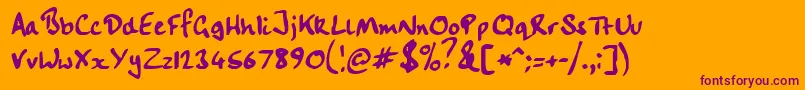 Handwrit Font – Purple Fonts on Orange Background