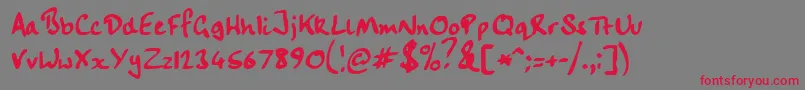 Handwrit-Schriftart – Rote Schriften auf grauem Hintergrund