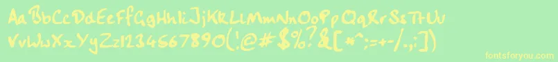 Handwrit Font – Yellow Fonts on Green Background