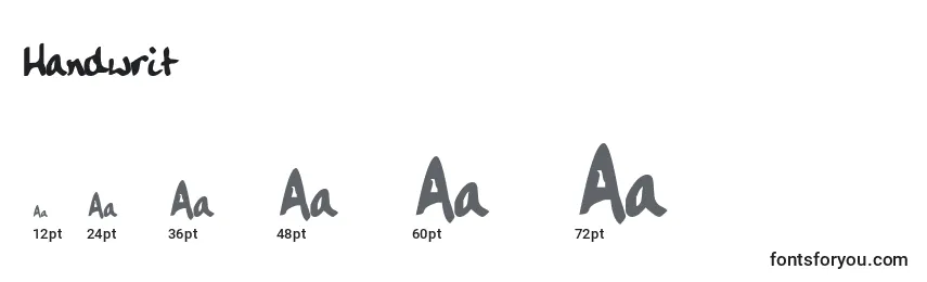 Handwrit Font Sizes