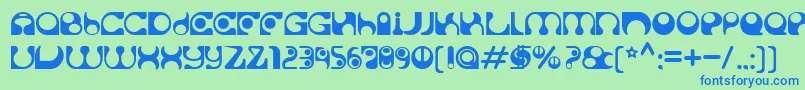 Solange-Schriftart – Blaue Schriften auf grünem Hintergrund