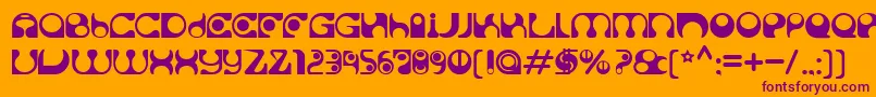 Police Solange – polices violettes sur fond orange