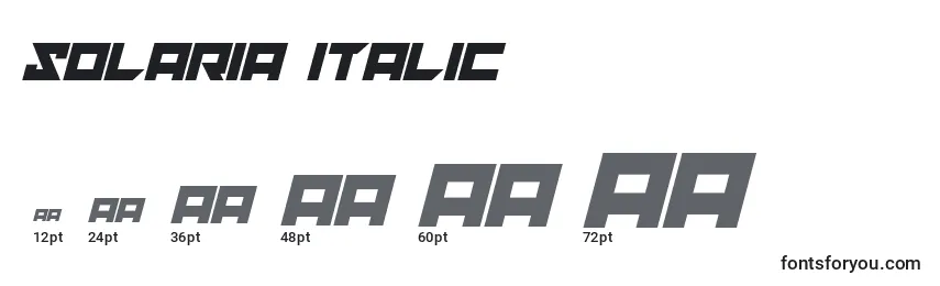 Размеры шрифта Solaria italic