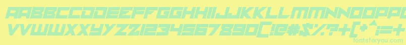 solaria italic Font – Green Fonts on Yellow Background