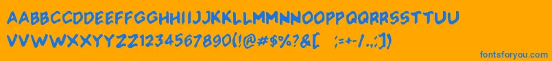 Soliaterz Font – Blue Fonts on Orange Background