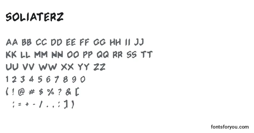 Czcionka Soliaterz (141359) – alfabet, cyfry, specjalne znaki