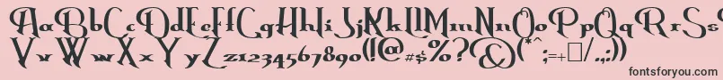 Erasmus-Schriftart – Schwarze Schriften auf rosa Hintergrund