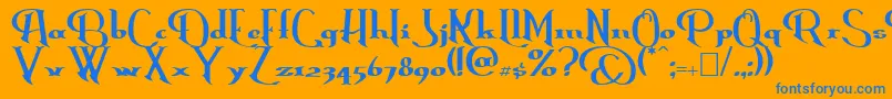 Erasmus Font – Blue Fonts on Orange Background