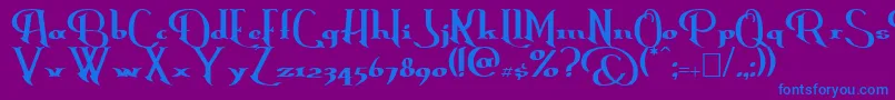 Erasmus Font – Blue Fonts on Purple Background