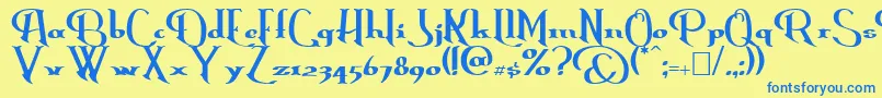 Erasmus Font – Blue Fonts on Yellow Background