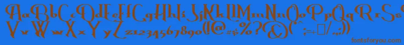 Erasmus Font – Brown Fonts on Blue Background