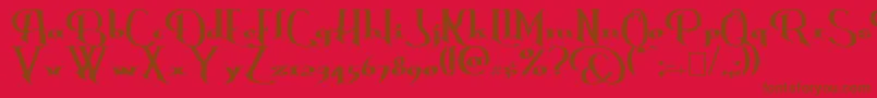 Erasmus Font – Brown Fonts on Red Background